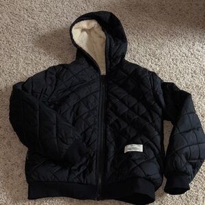 SHEIN Black Quilted Puffer Jacket for Kids